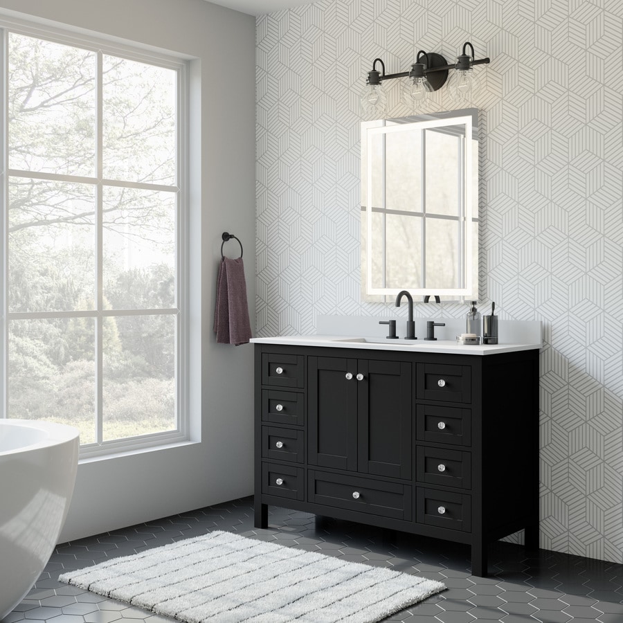 Shop allen + roth Jamie Black 48Inch Bathroom Vanity Collection at