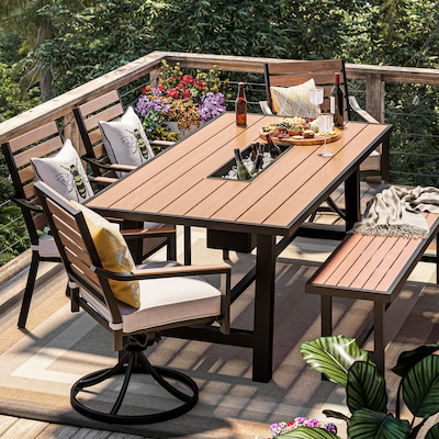 Patio Dining Sets At Com, Round Metal Outdoor Dining Table And Chairs Set