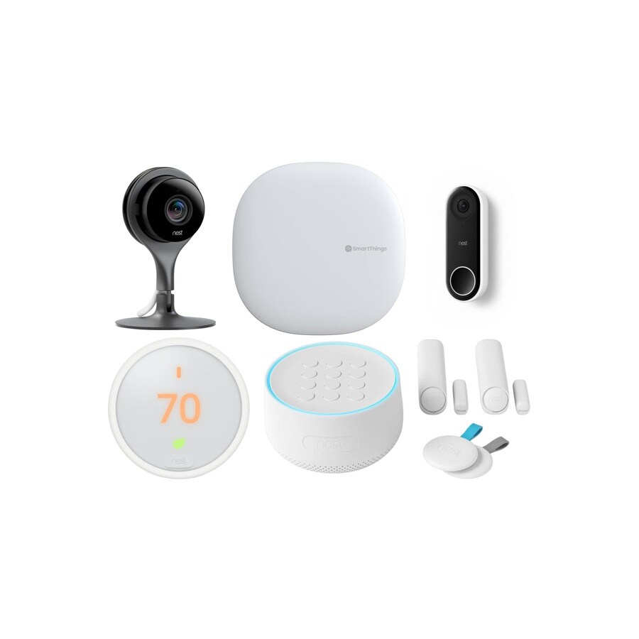 Google SmartThings White (White) with Indoor Camera,