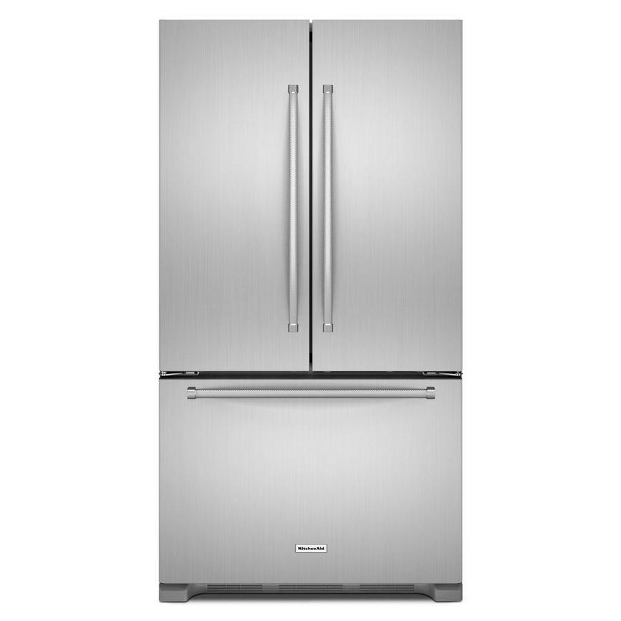 KitchenAid  20-cu ft French Door Refrigerator & Electric Range Suite in Stainless Steel - Thumbnail