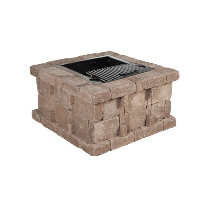 Pavestone Rumblestone No Cut Fire, Square Brick Fire Pit Kit