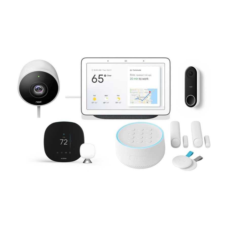 Google Nest Hub (Charcoal) with Outdoor Camera, ecobee