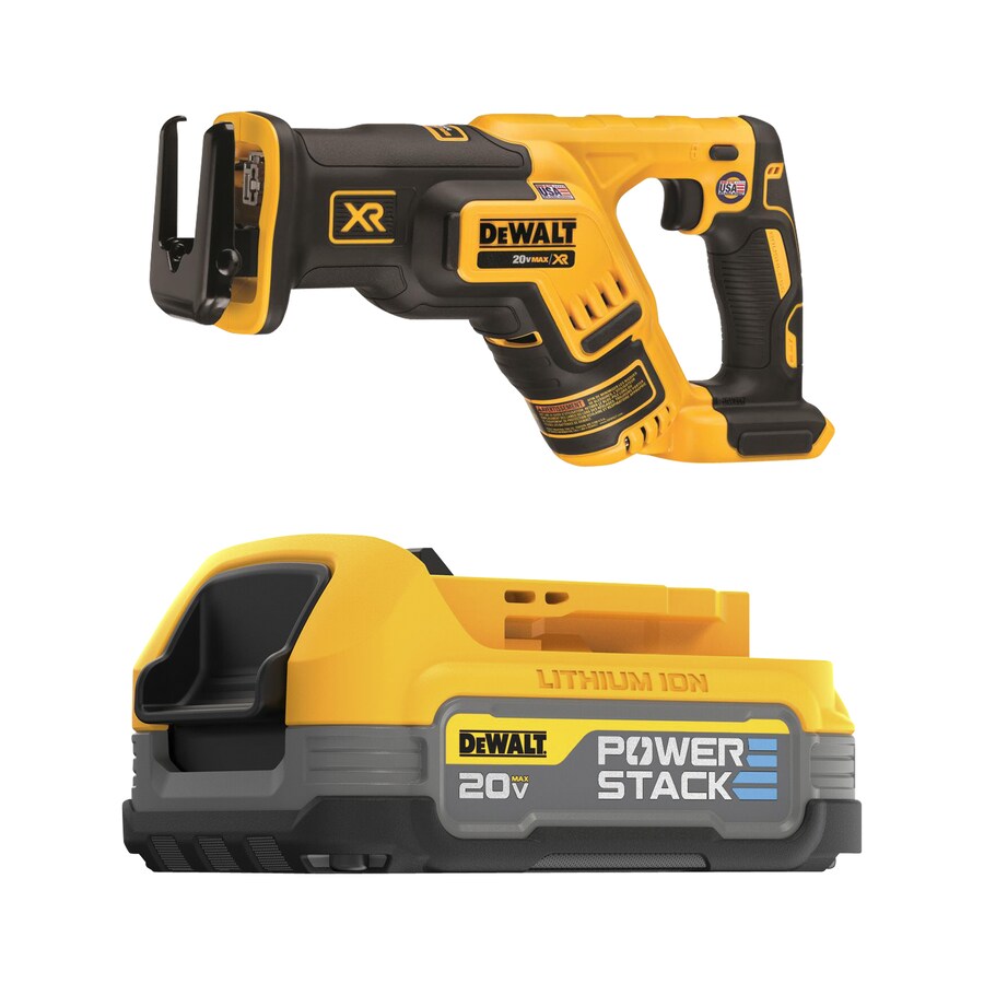 DEWALT XR 20-volt Max Variable Speed Brushless Cordless Reciprocating Saw 20V MAX Starter Kit with POWERSTACK Compact Battery and Charger