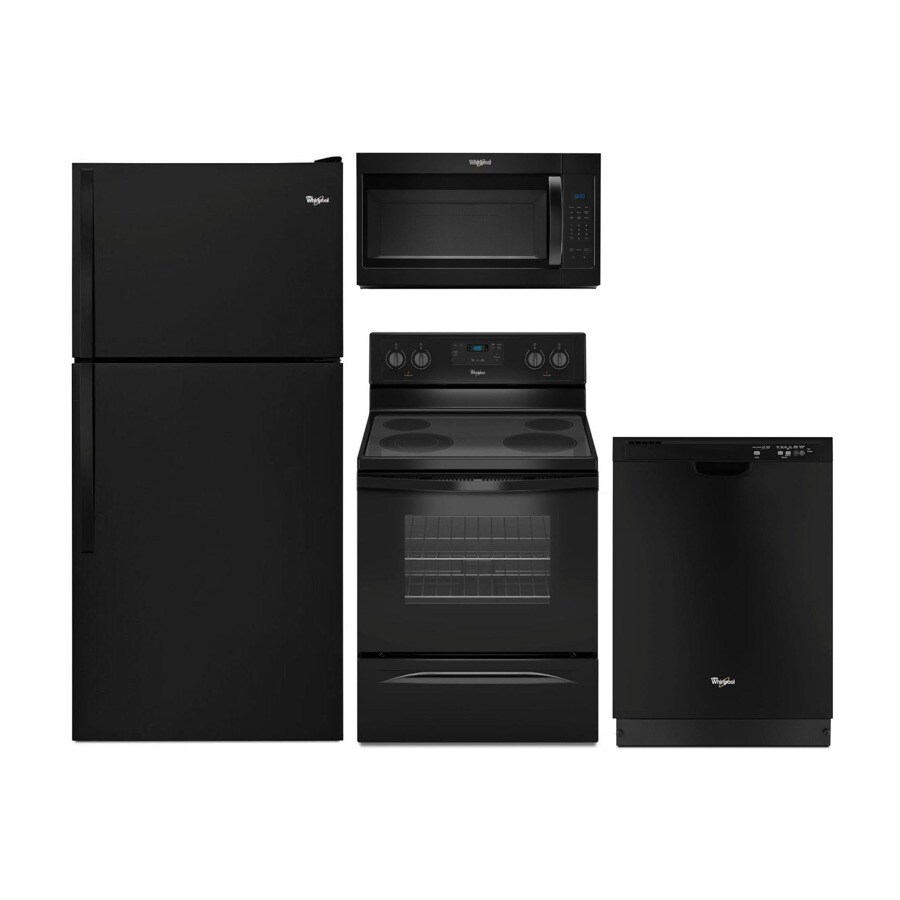 Whirlpool  Top-Freezer Refrigerator & Electric Range Suite in Black - Thumbnail