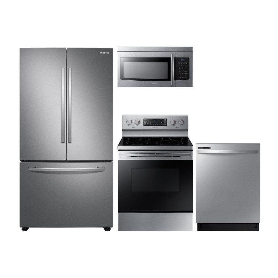Samsung French Door Refrigerator & Electric Range Suite in Stainless Steel