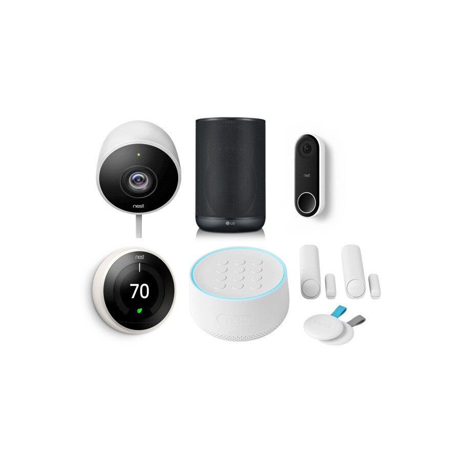 LG WK7 Black (Black) with Outdoor Camera, Google