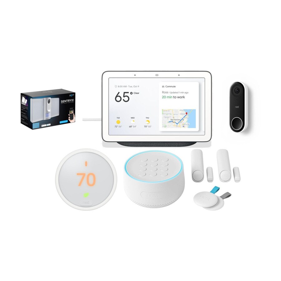 Google Nest Hub (Charcoal) with Outdoor Camera, Geeni