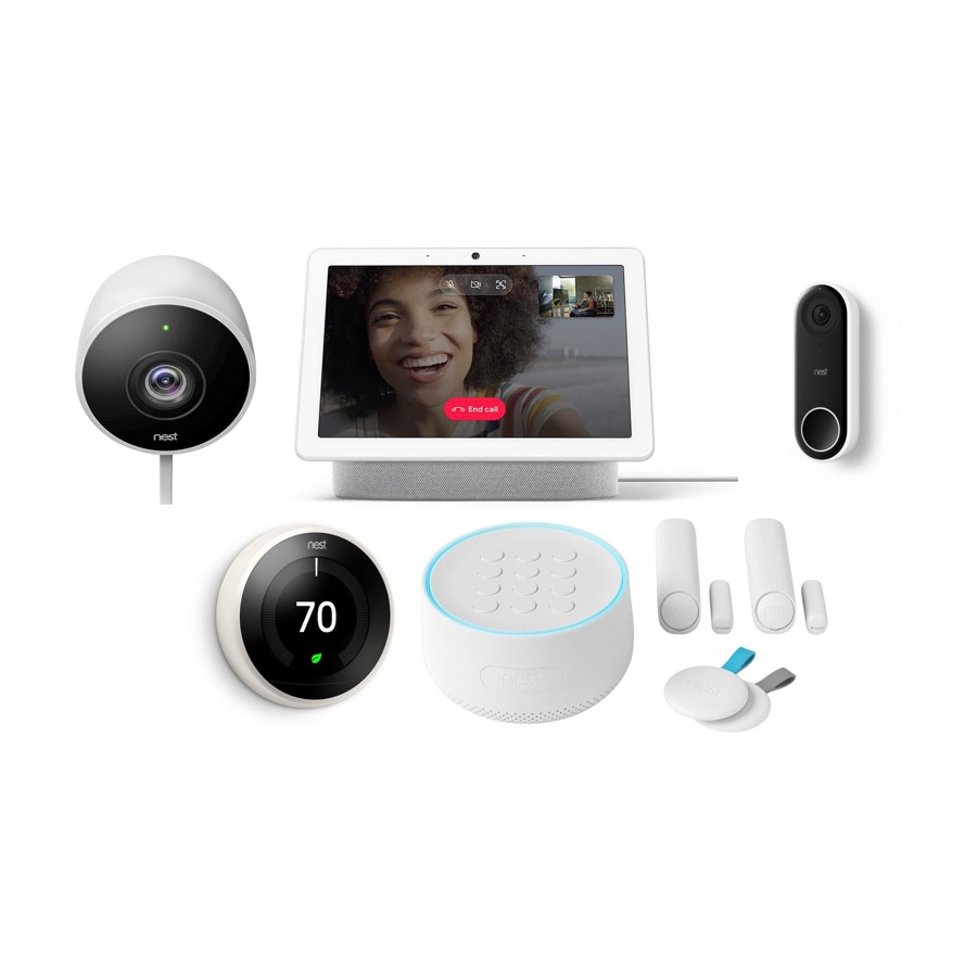 Google Nest Hub Max (Chalk) with Outdoor Camera