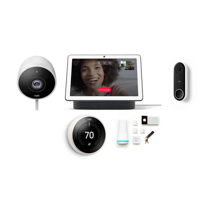 Google Nest Hub Max (Charcoal) with Outdoor Camera, SimpliSafe