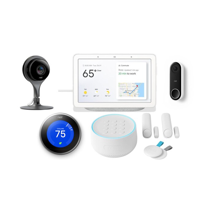 Google Nest Hub (Chalk) with Indoor Camera