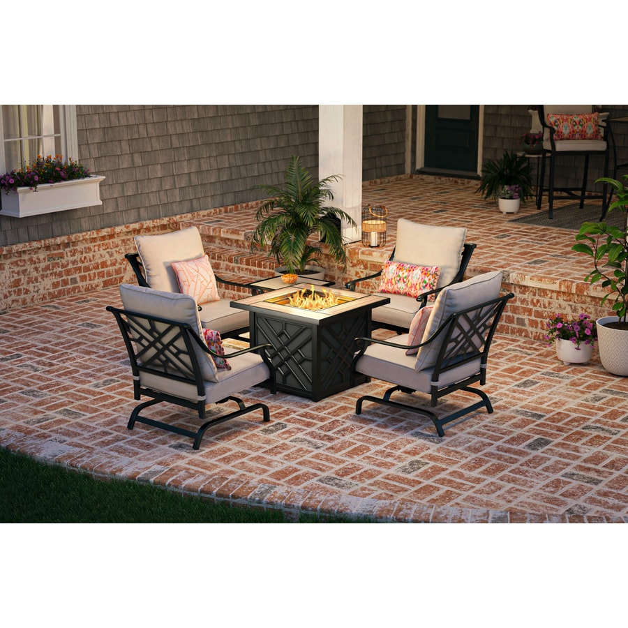 Fire Pit Patio Furniture Sets At Com, Patio Dining Set With Built In Fire Pit