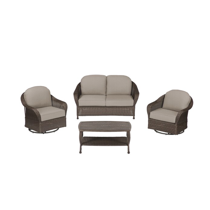 Allen Roth Mcaden 4 Piece Patio Conversation Set With Tan Cushions At Com - Allen Roth Outdoor Furniture Replacement Parts