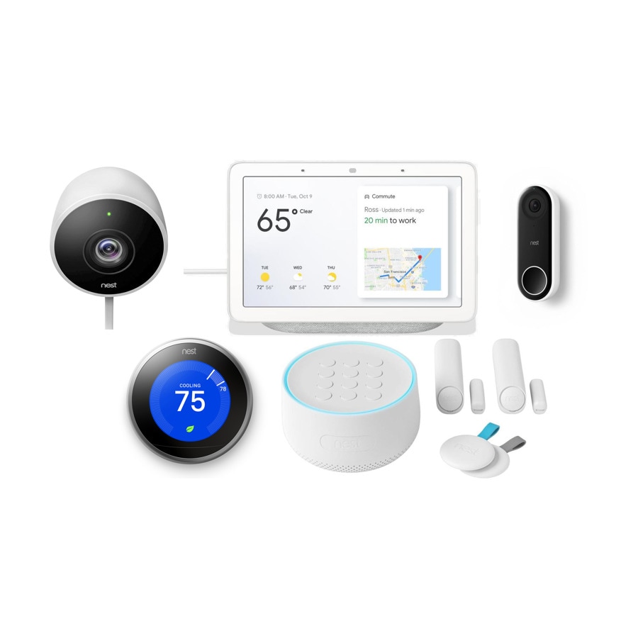 Google Nest Hub (Chalk) with Outdoor Camera