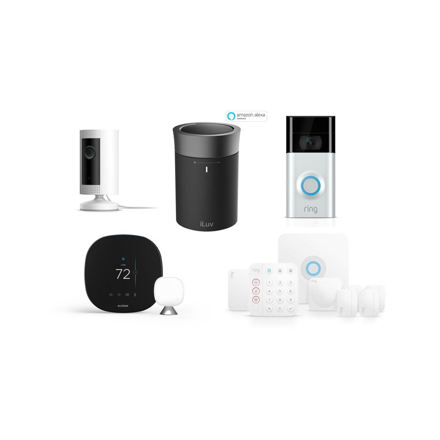 Ring Aud Click2 Black (Black) with Indoor Camera, ecobee,