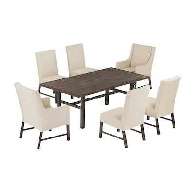 Allen Roth Patio Dining Sets At Com - Allen Roth Everchase 7 Piece White Patio Dining Set