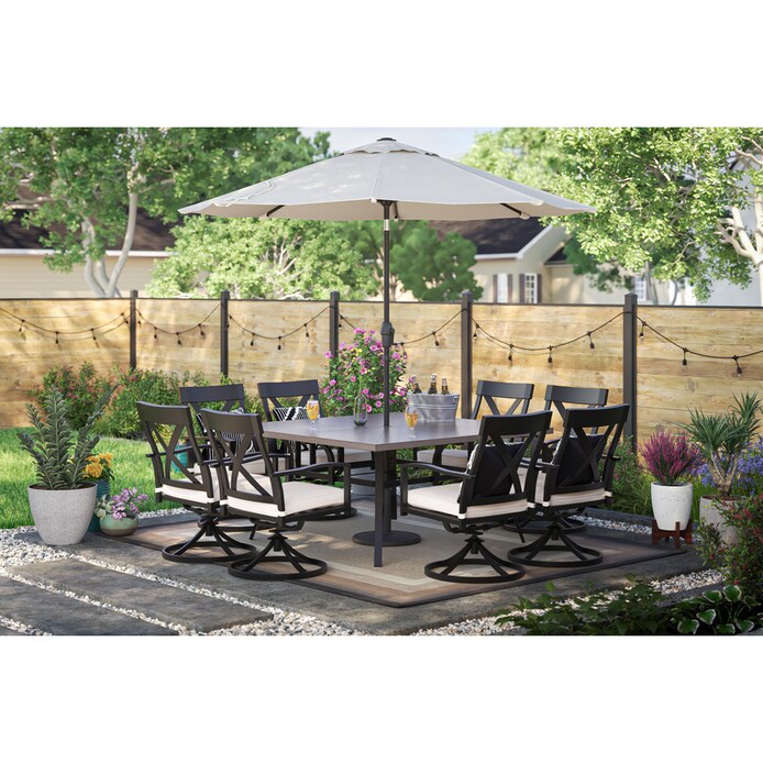 Style Selections Glenwood 9 Piece, Style Selections Glenwood 5 Piece Patio Dining Set With Swivel Chairs