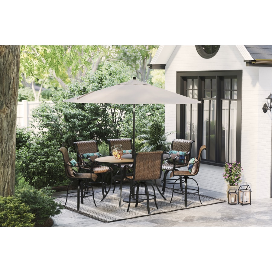 Amazon.com: Vongrasig 6 Pieces Folding Patio Dining Set, All Weather Small  Metal Outdoor Table and Chair Set, Garden Patio Furniture Set w/Umbrella,  Glass Table & 4 Folding Chairs for Lawn, Deck, Backyard,