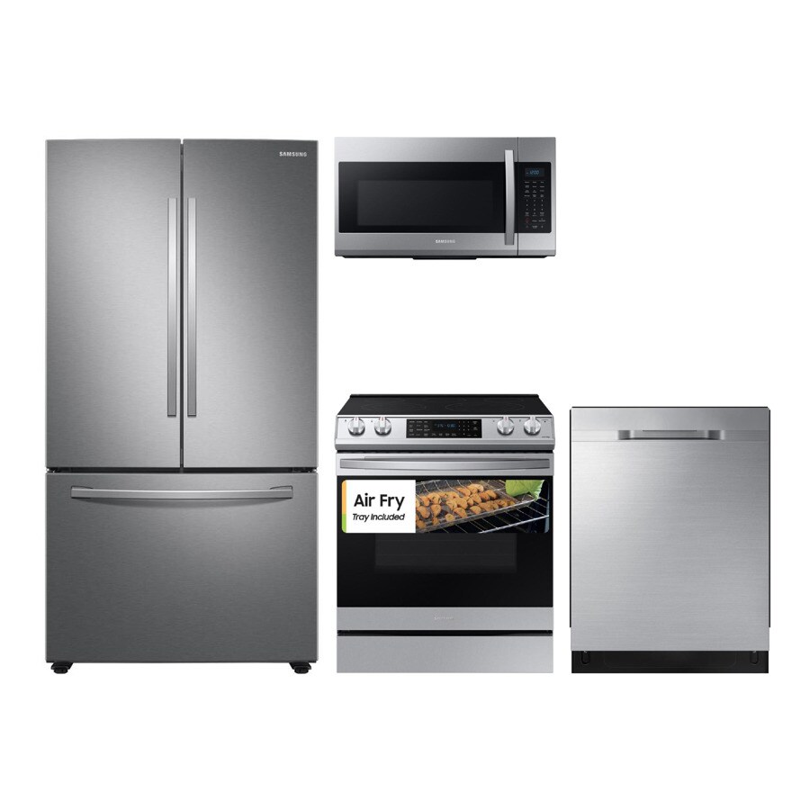 Samsung French Door Refrigerator & Electric Range Suite In Fingerprint-Resistant Stainless Steel