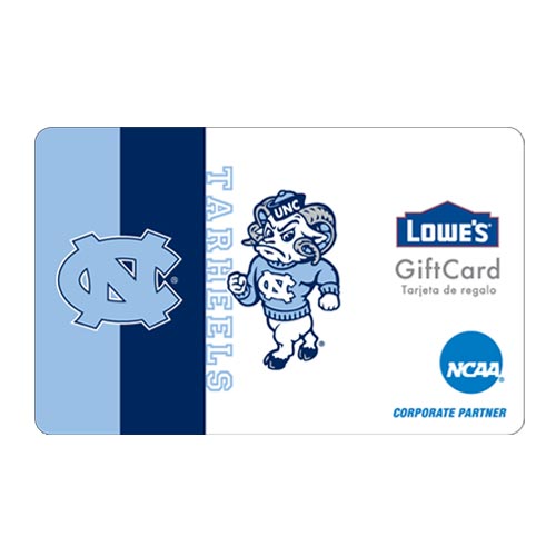 North Carolina Tar Heels Gift Card at Lowes.com