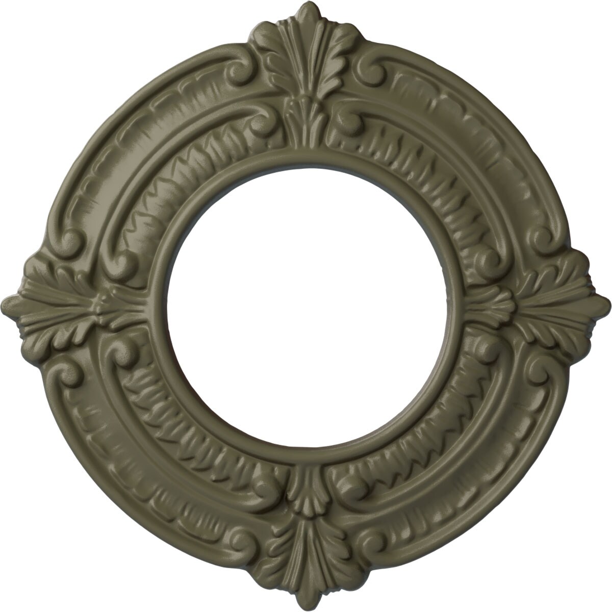 Ekena Millwork CM09BNSSF Benson 9-in W x 9-in L Painted Spartan Stone Polyurethane Whole Ceiling Medallion