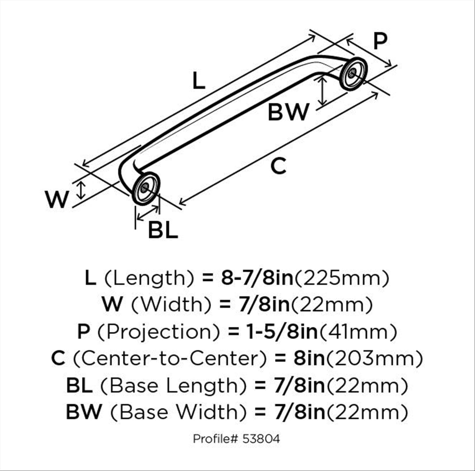 Amerock BP53804BBR Cabinet-Pulls - View #7