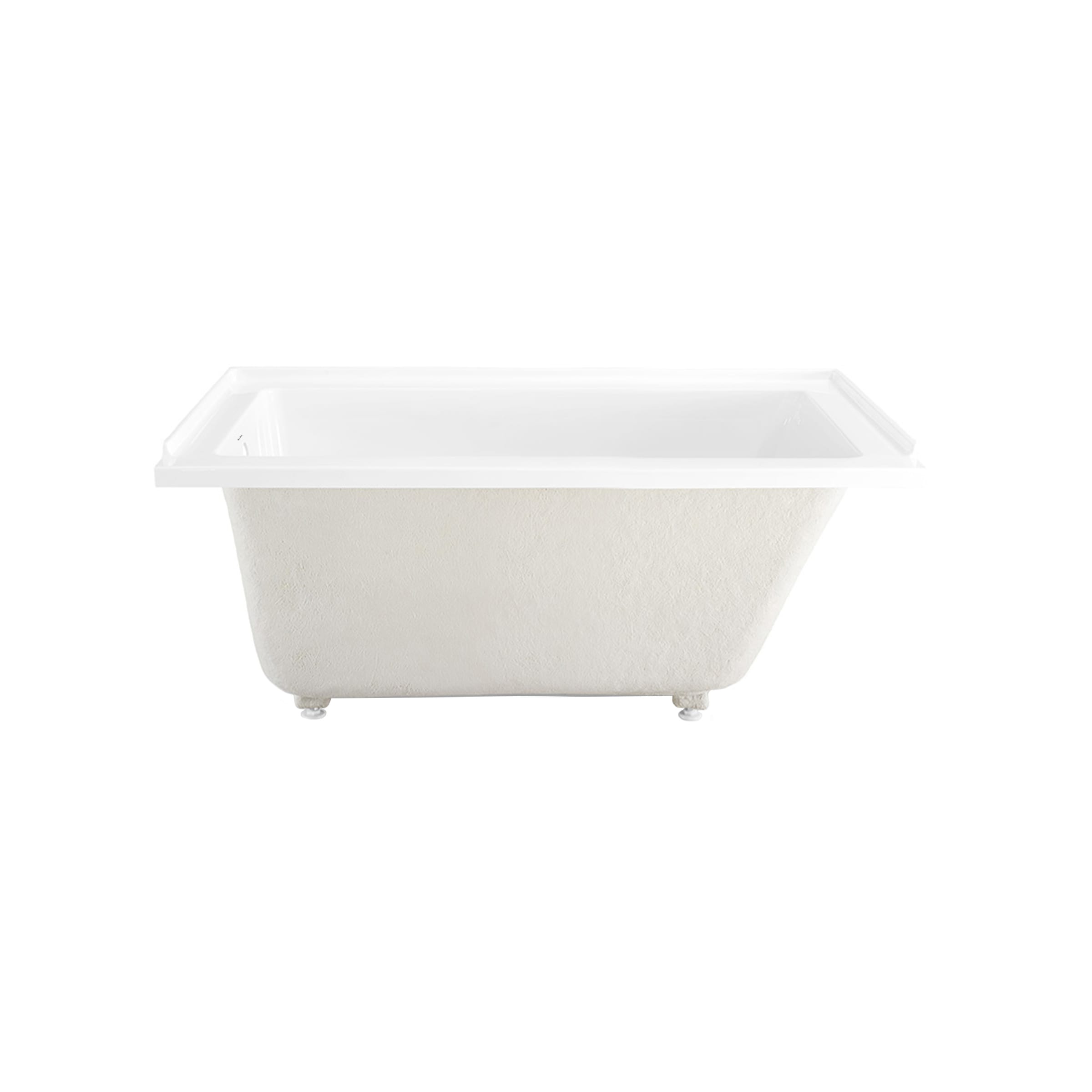 Swiss Madison SM-25-ABLAU27WH Lausanne 54-in x 36-in Glossy White Acrylic Rectangular Alcove Soaking bathtub ( Left Drain )