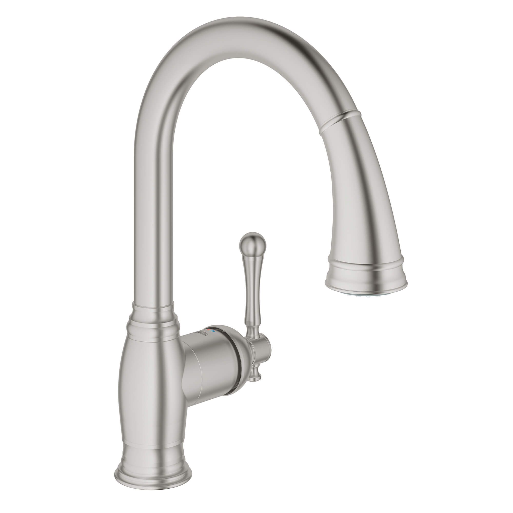 GROHE Bridgeford Supersteel Single Handle Pull-out Kitchen Faucet in ...