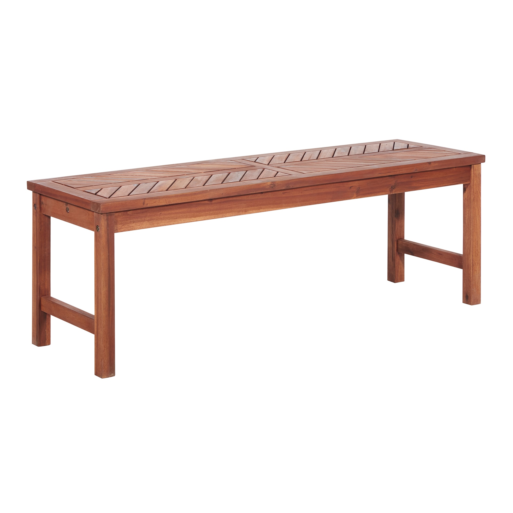 Walker Edison 53-in W x 18-in H Brown Acacia Dining Bench at