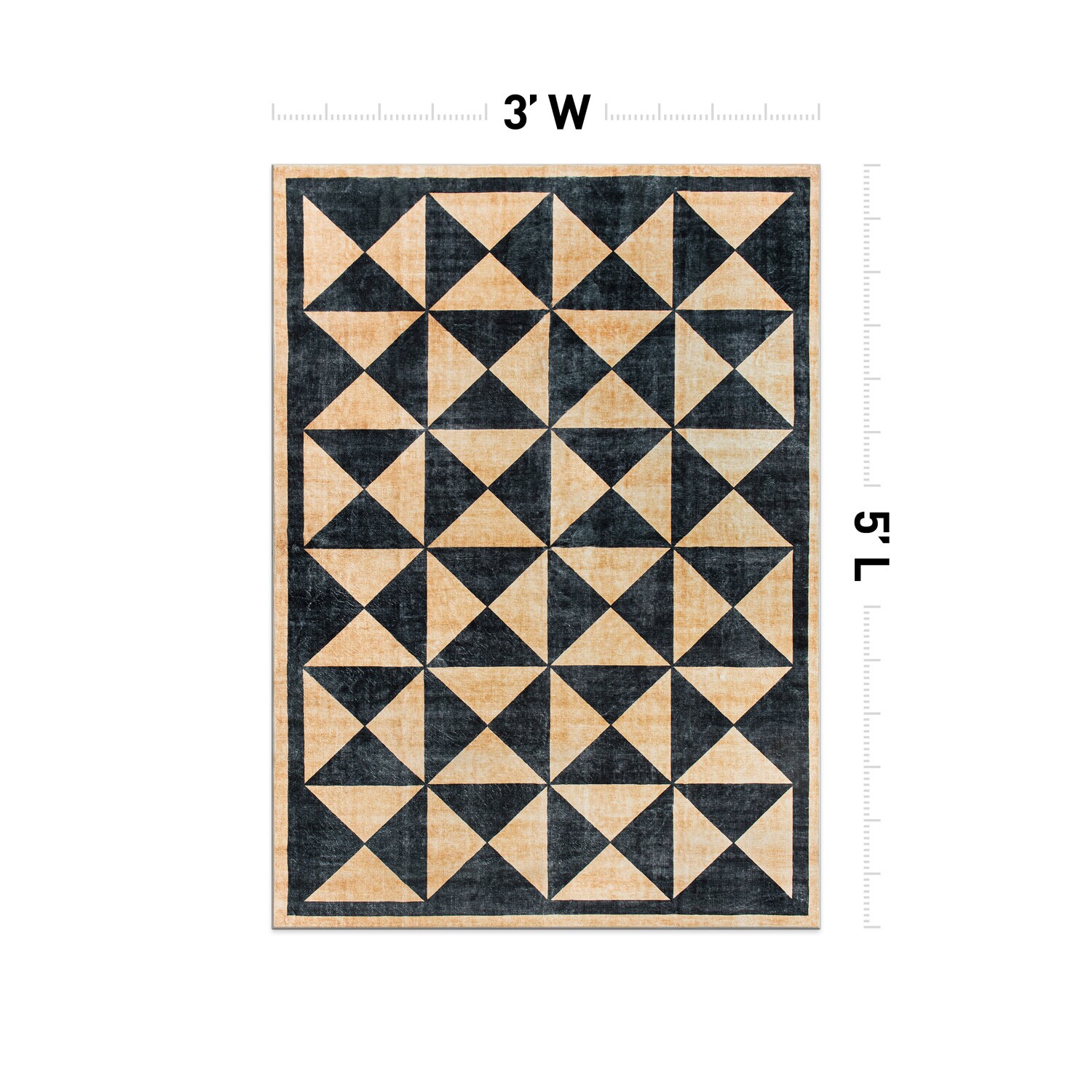 World Rug Gallery WR74NATURAL3X5 Stanford 3 x 5 (ft) Flatweave Natural Rectangular Indoor Geometric Global Machine washable Pet Friendly Area rug