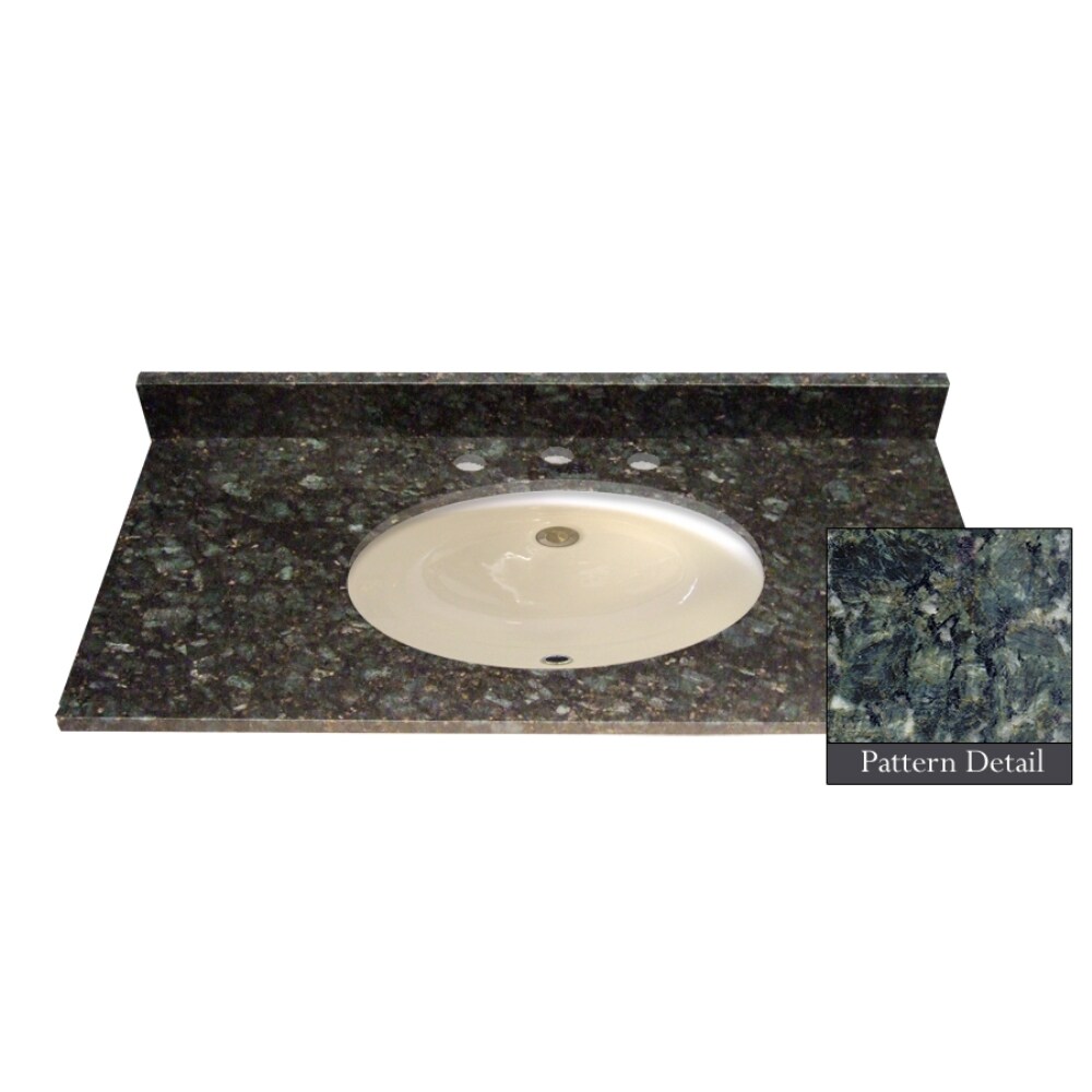 Jackson Stoneworks JSV1-22531-8VB Premium 31-in Verde Butterfly Granite Undermount Single Sink Bathroom Vanity Top