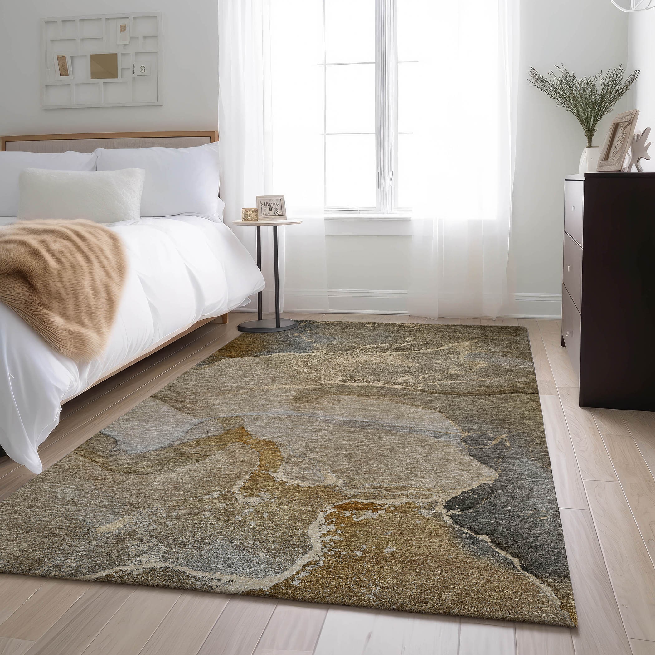 Addison Rugs AMF575BU20X30 Mayfield AMF575BU 2 x 3 (ft) Loomed Polyester Blue Rectangular Indoor Geometric Machine washable Area rug