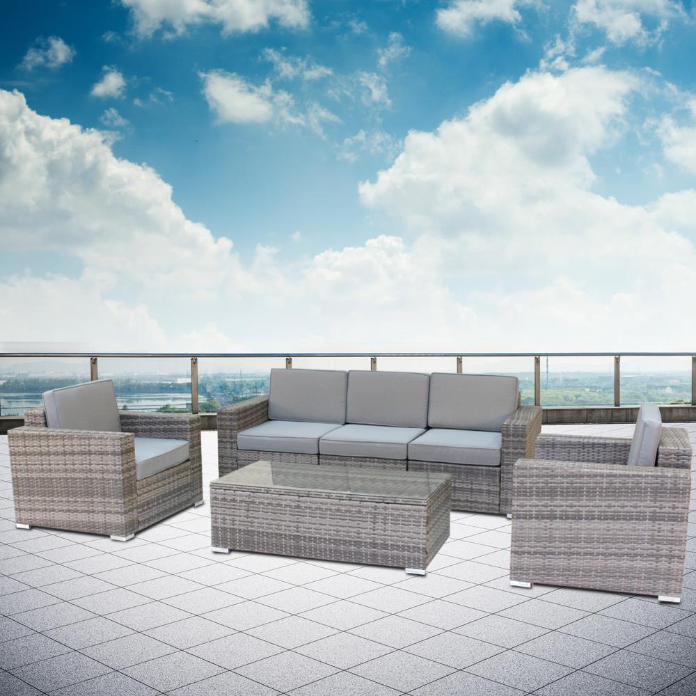 Rattan garden furniture lounge siena online grey