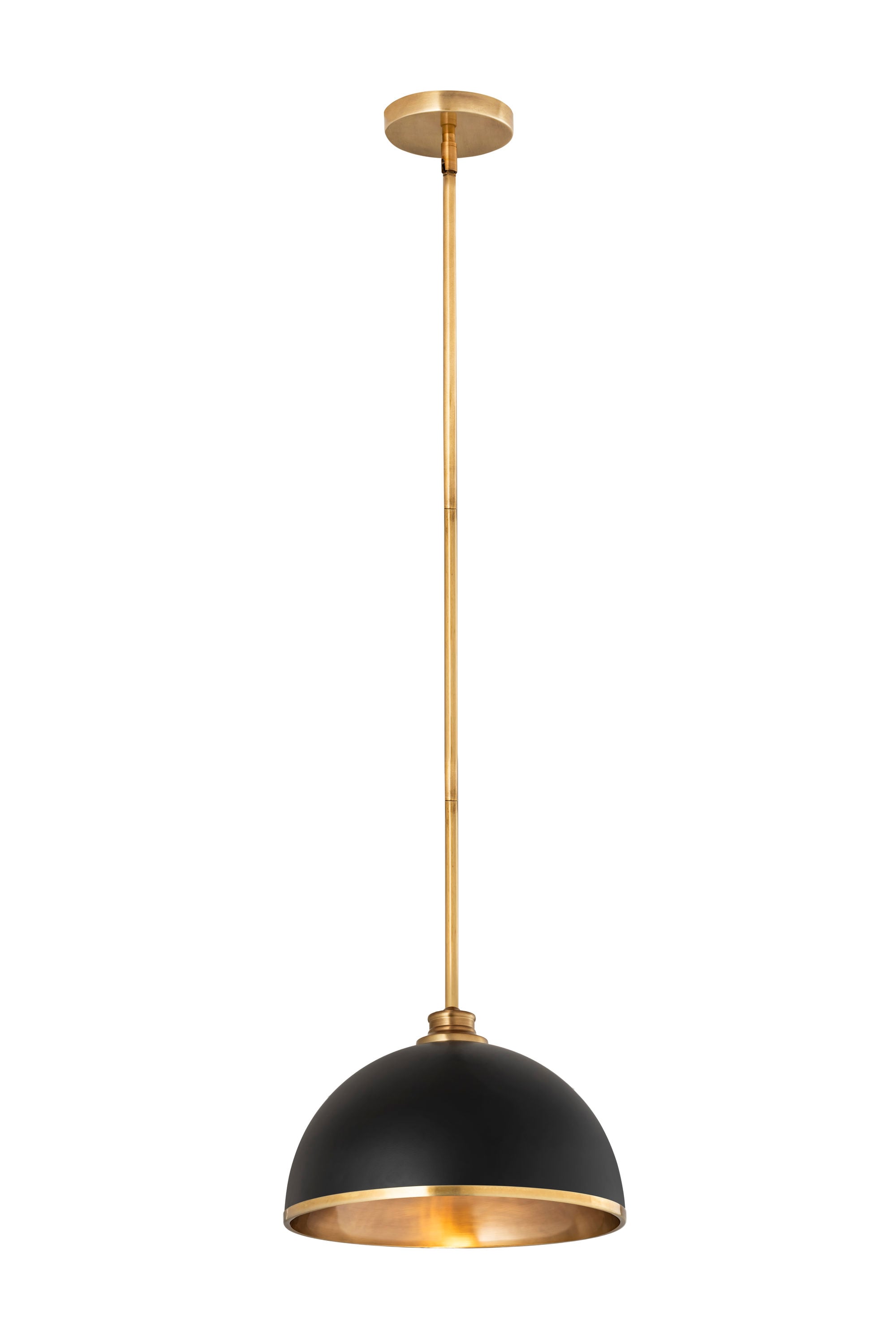 Z-Lite Landry Rubbed Brass Modern/Contemporary Dome Hanging Pendant ...