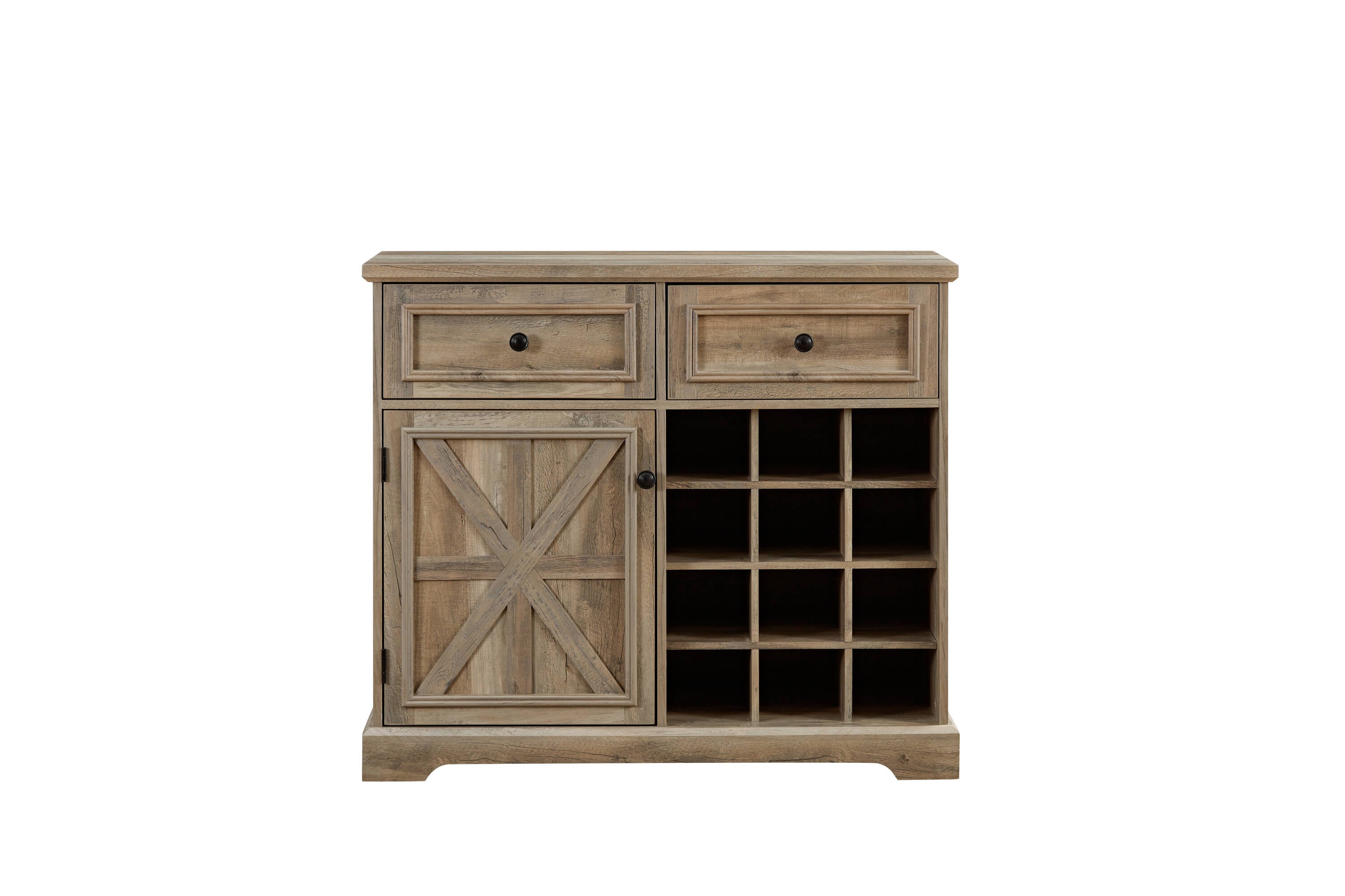 Kahomvis AC-QPWD-03 Rustic Gray Wash Buffet with Wine Storage