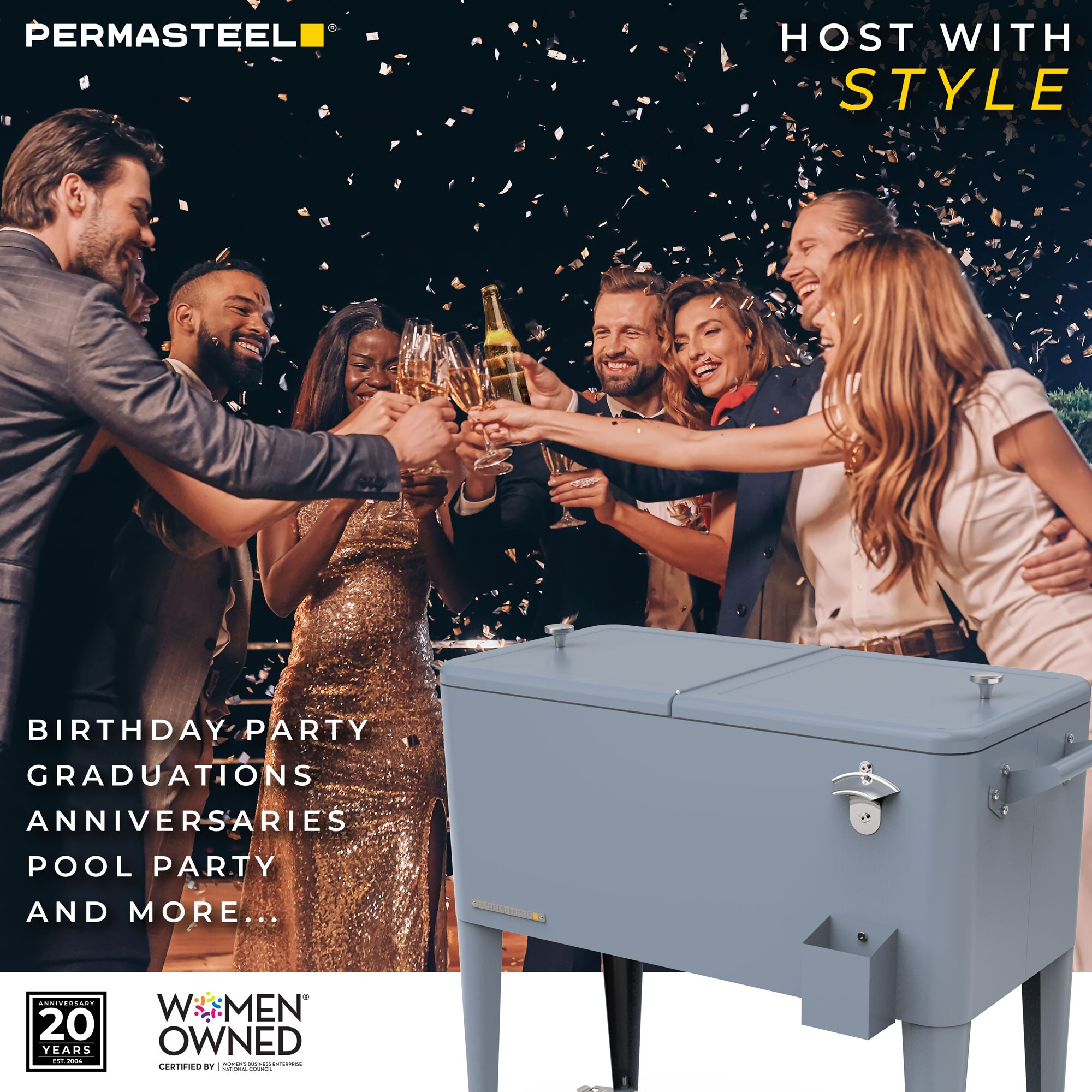 Permasteel PS-203 BLUE Beverage-Coolers - View #5