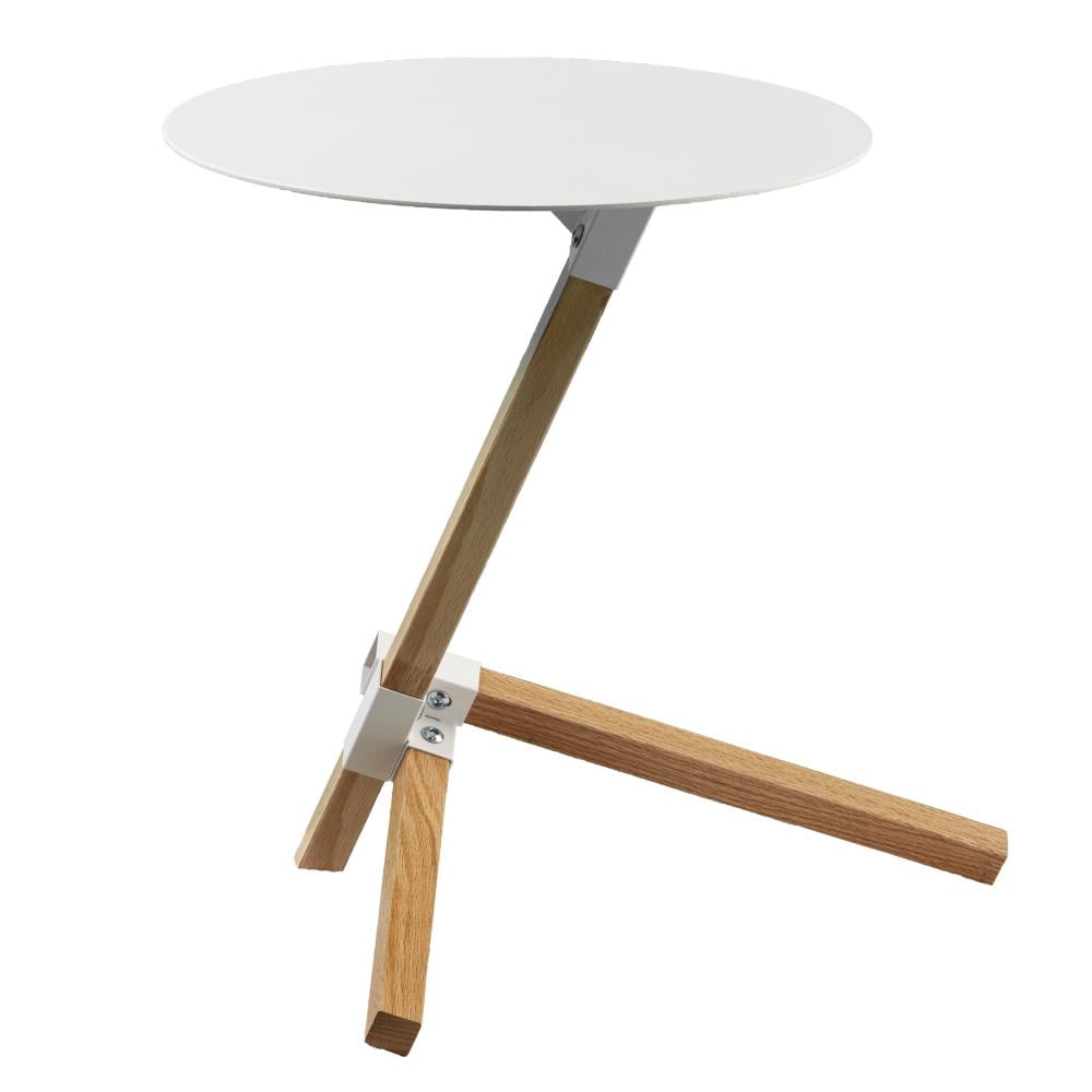 Holly & Martin OC4032 Ochina 20.5-in W x 20-in H Dark tobacco and white Metal Round Modern End Table Assembly Required