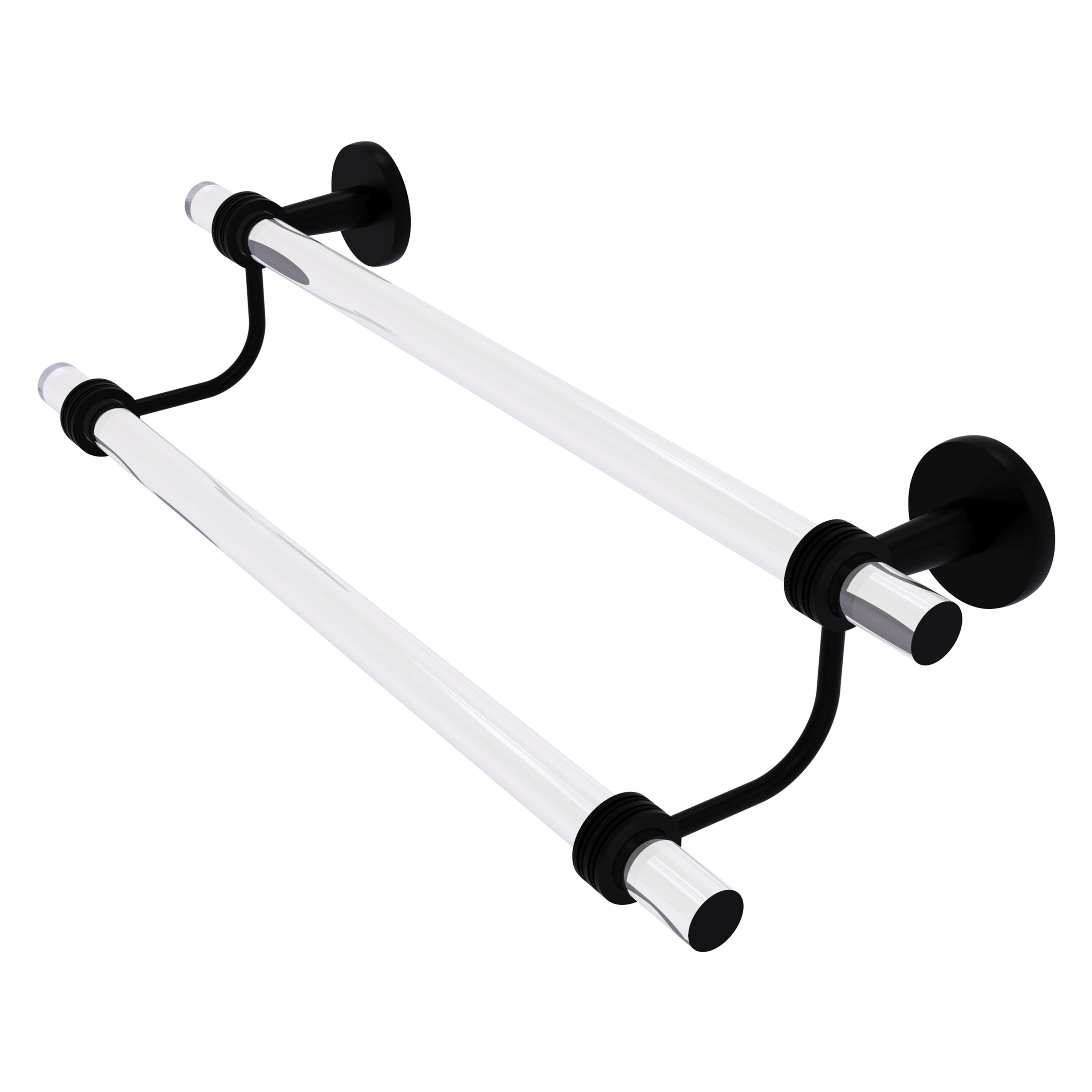 Allied Brass CV-72D-24-BKM Clearview 24-in double Matte Black Wall mount Double Towel Bar