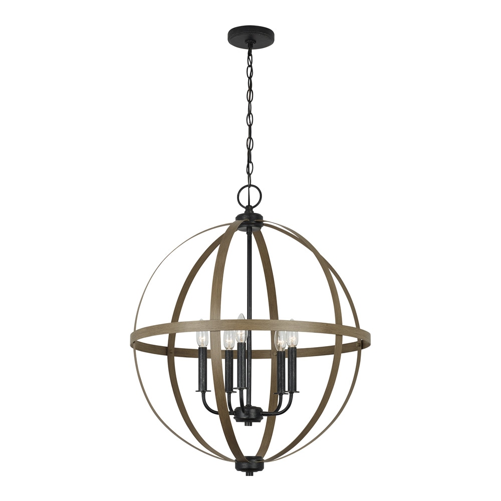 Generation Lighting 5251005-846 Calhoun 5 -Light Gray Transitional For Use in Bathrooms, Bedrooms, Dining Rooms, Foyers, Kitchens, Living Rooms Chandelier