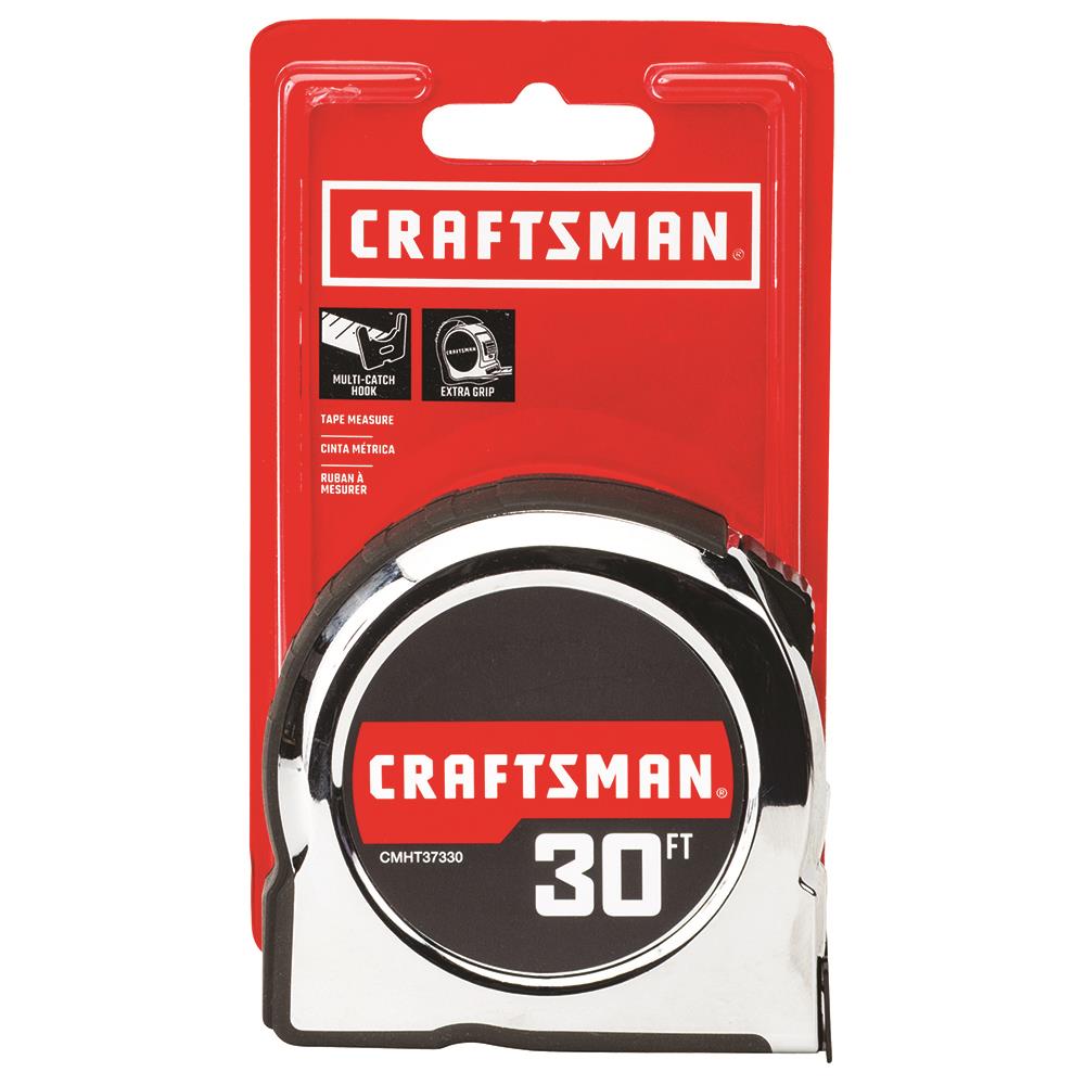 CRAFTSMAN Tape Measure, Chrome, 30-Foot (CMHT37370S)