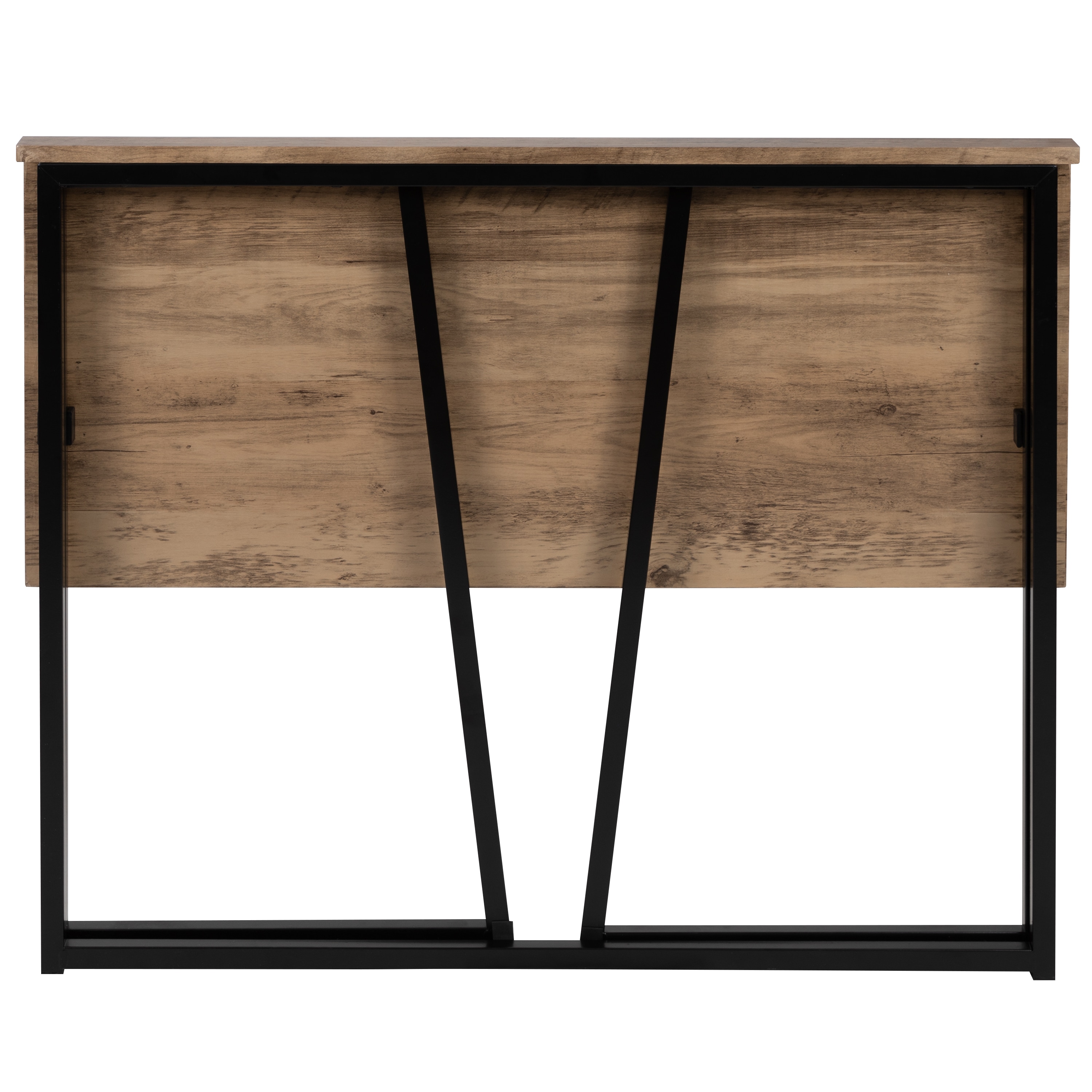 Small Rustic Natural Wood and Black Foldable Desk