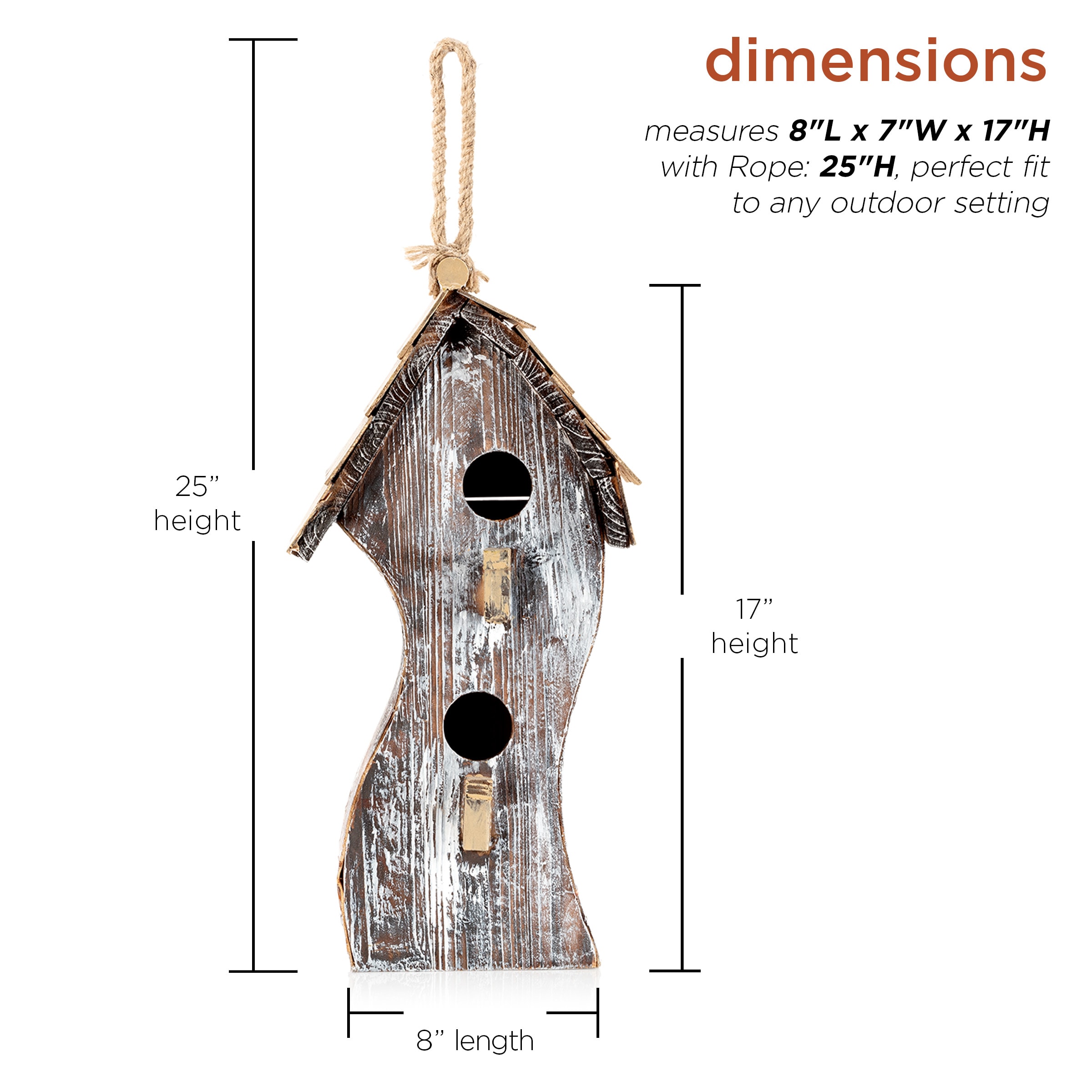 Alpine Corporation YEN144HH-WT Bird-Houses - View #3