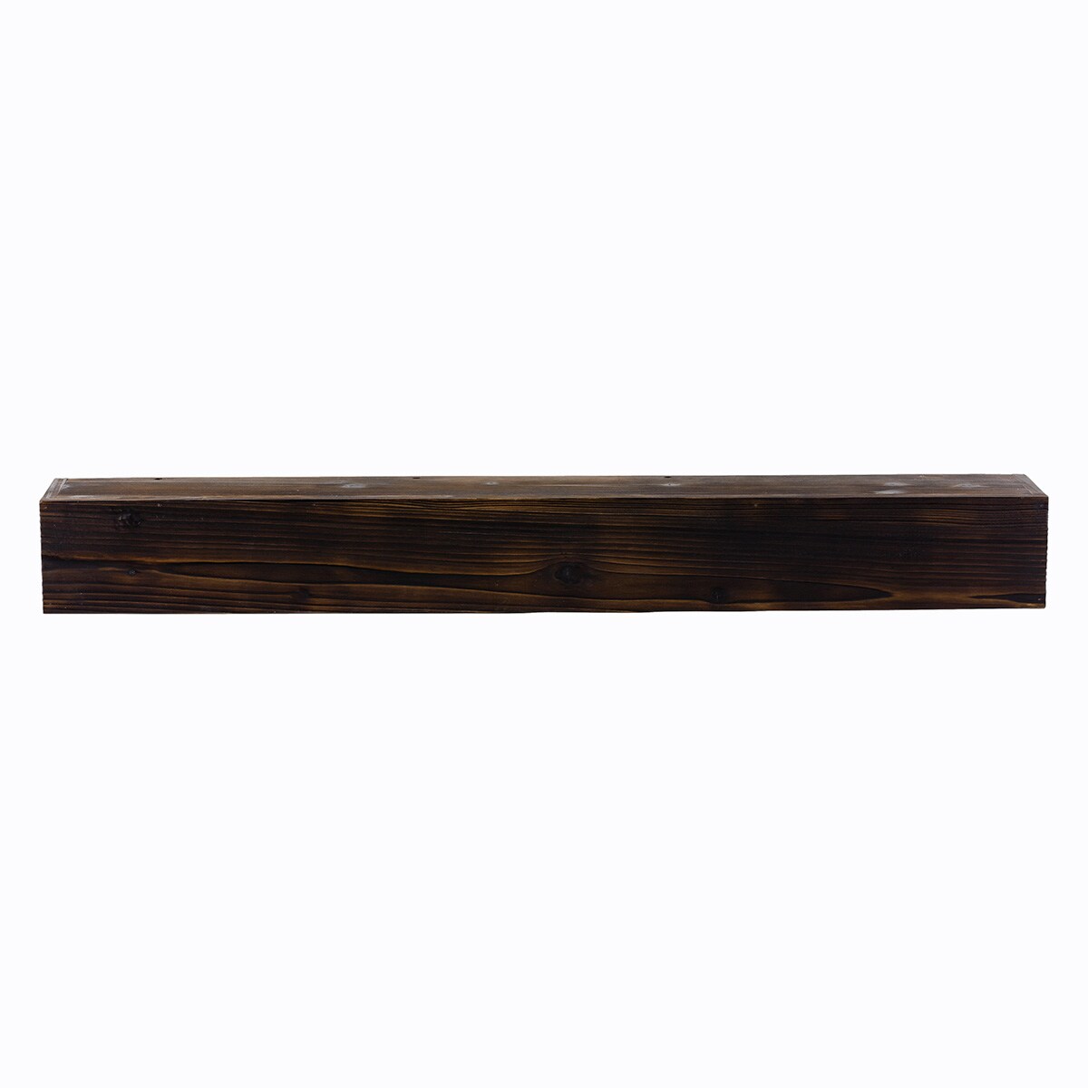 Dogberry M-WETH-4805-BURN-NONE 48-in W x 5.5-in H x 9-in D Burnt Almond Alder Hollow Rustic Fireplace Mantel