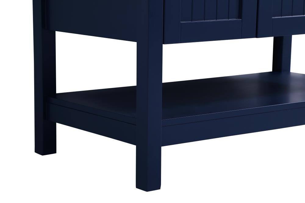 Blue and Gold 36" Steel and Porcelain Bathroom Vanity