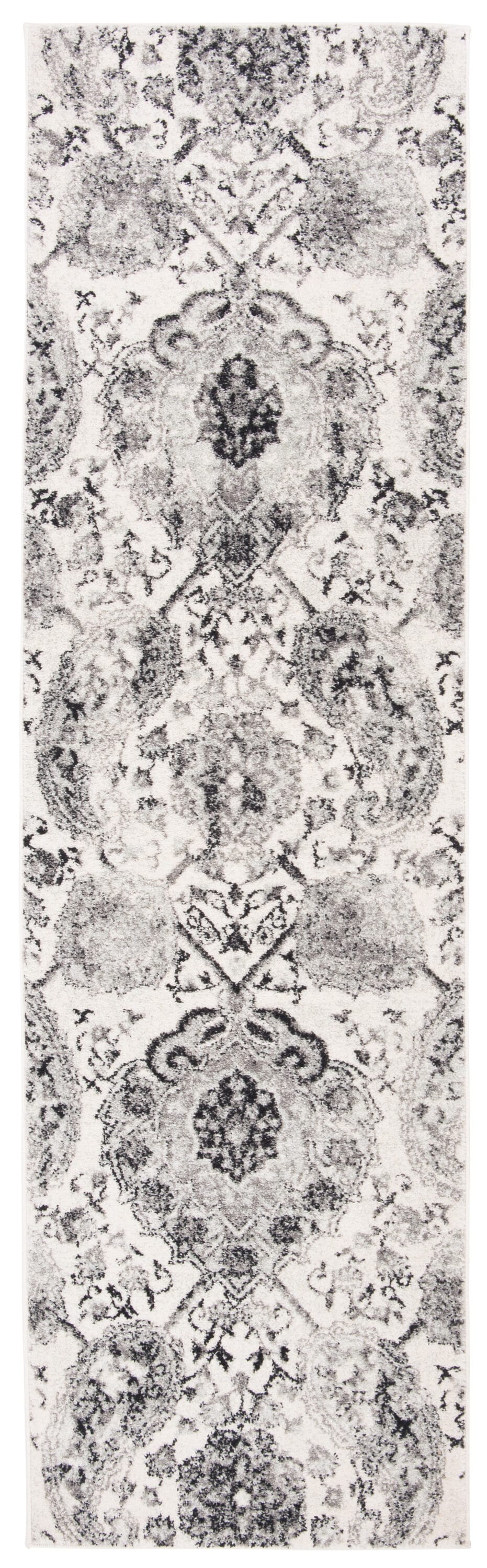 Safavieh MAD600D-218 Madison 2 x 18 (ft) Loomed Polypropylene Cream/Silver Rectangular Indoor Floral/Botanical Bohemian/Eclectic Runner rug