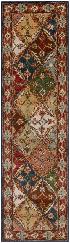 Safavieh HG316B-210 Heritage Dehri 2 x 10 (ft) Tufted Wool Green/Red Rectangular Indoor Floral/Botanical Oriental Runner rug
