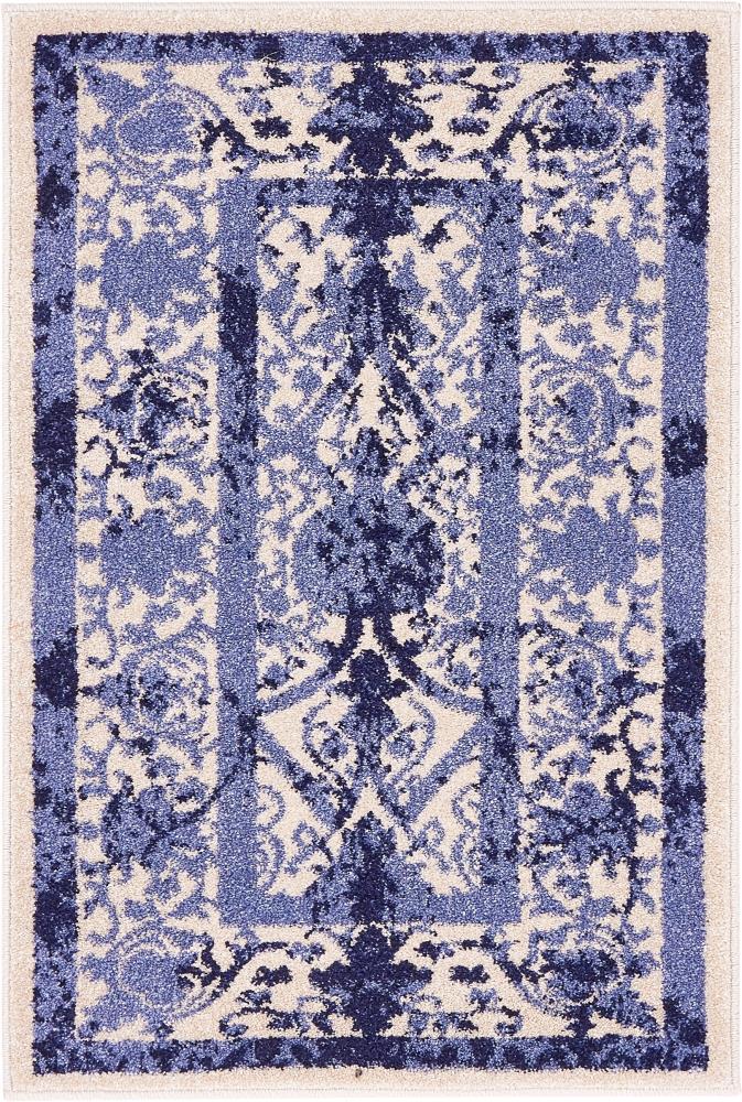 Miranda Ivory and Blue Transitional 2x3 Area Rug