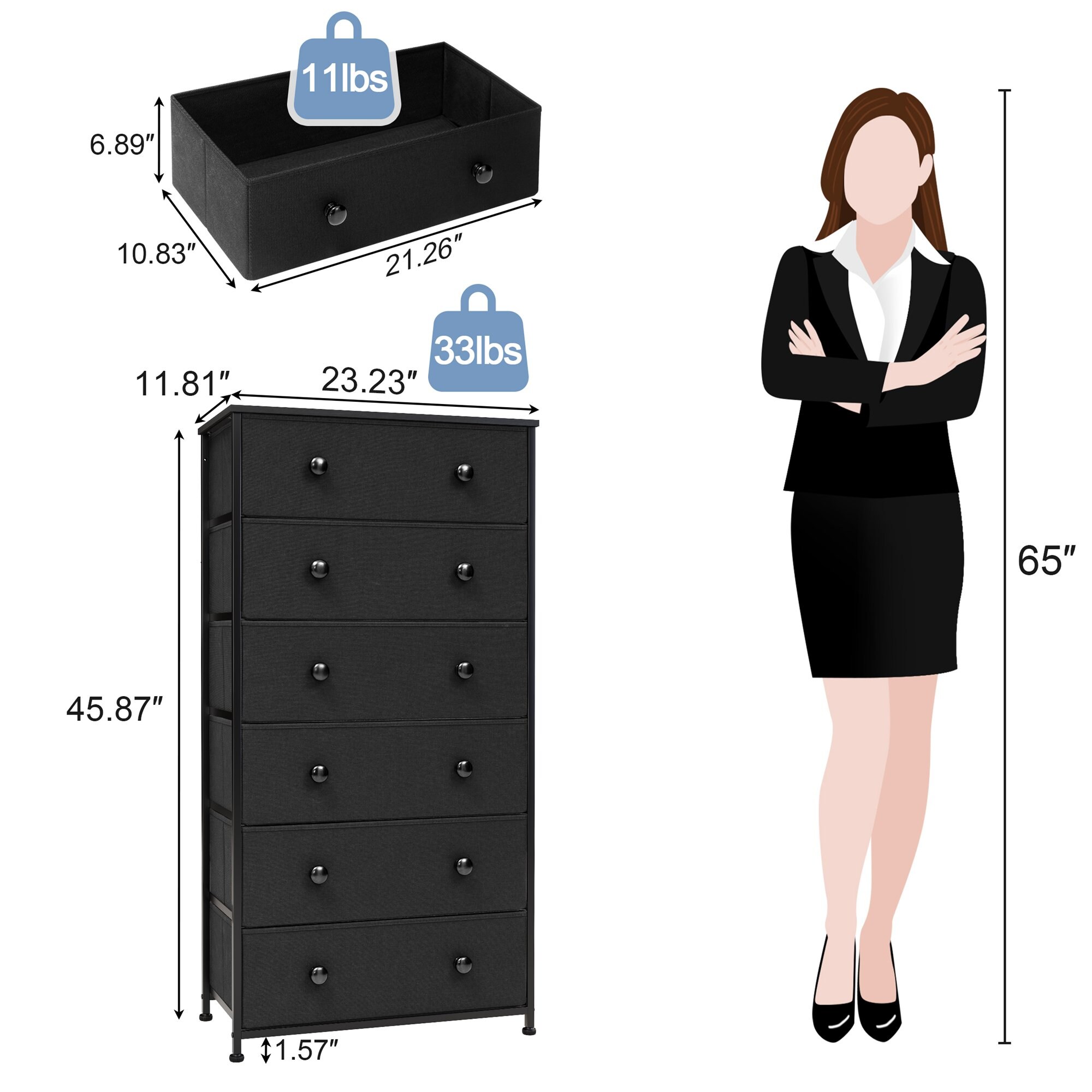 CloudFly CL-HD027BLK dressers - View #3