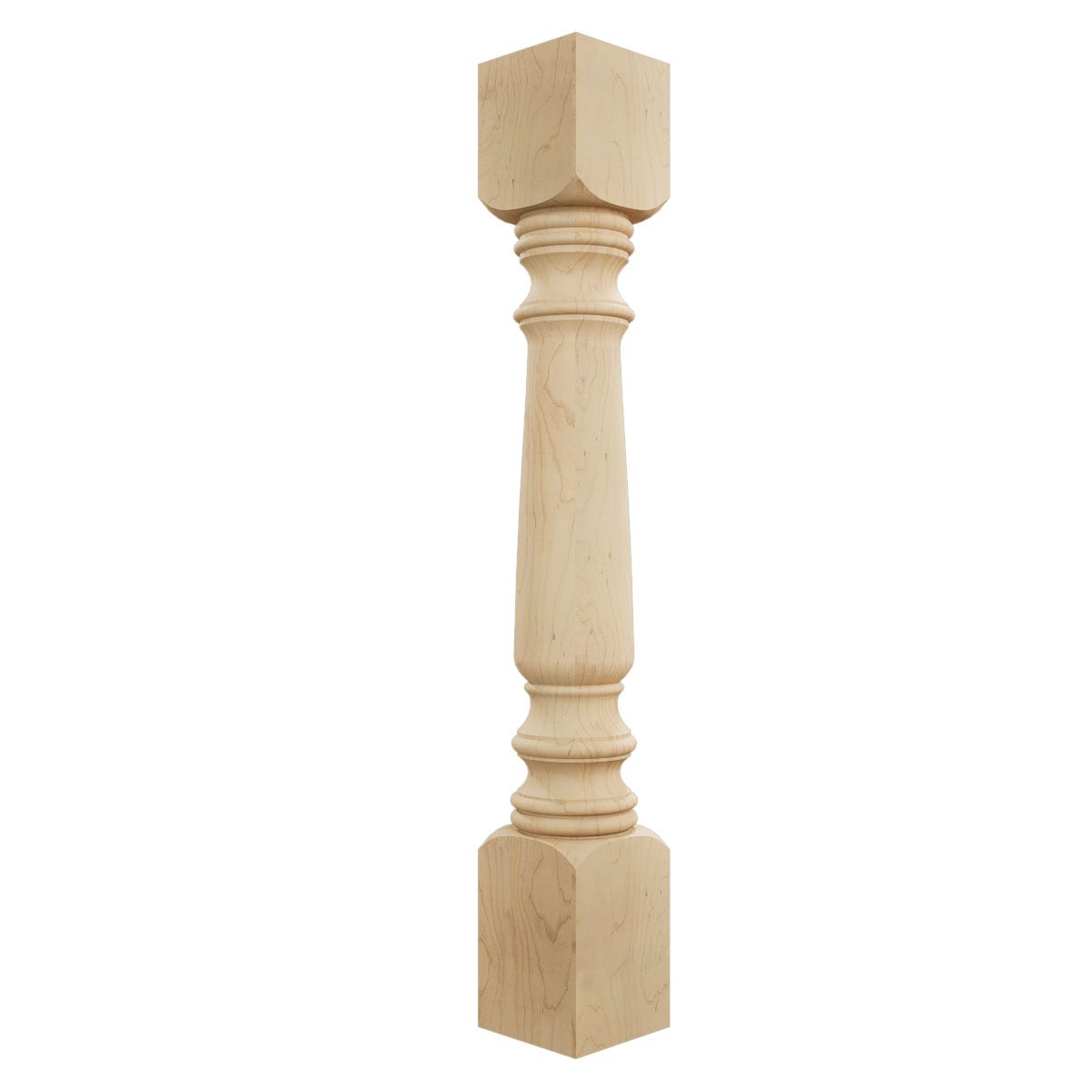 Ekena Millwork COL05X05X35LEMA Legacy Tapered Cabinet Column 3-Feet x 5-Inches Unfinished Maple Wood Tapered Square Column