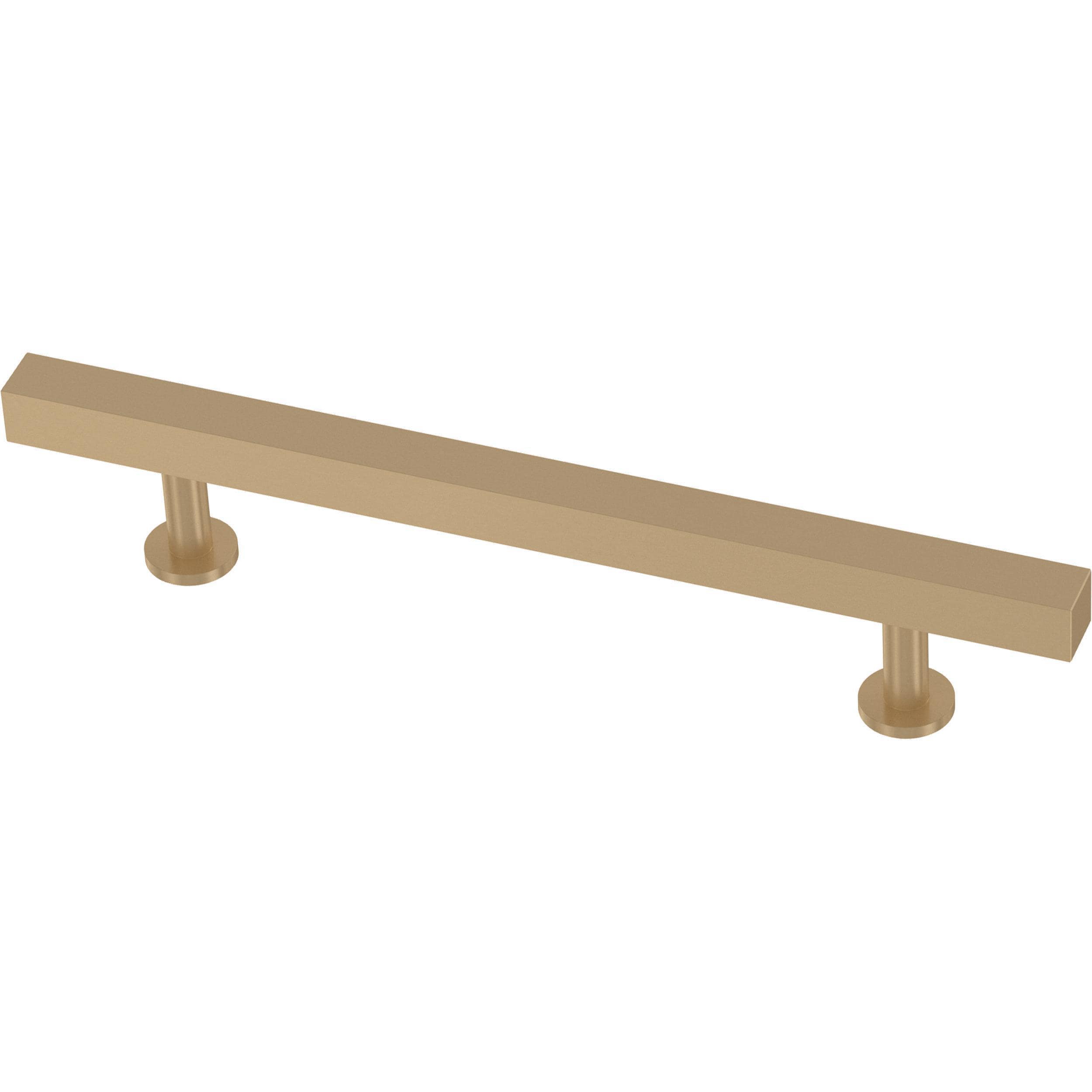 Brainerd Square Bar 5-1/16-in Center to Center Satin Gold Square Bar Drawer  Pulls (12-Pack) in the Drawer Pulls department at