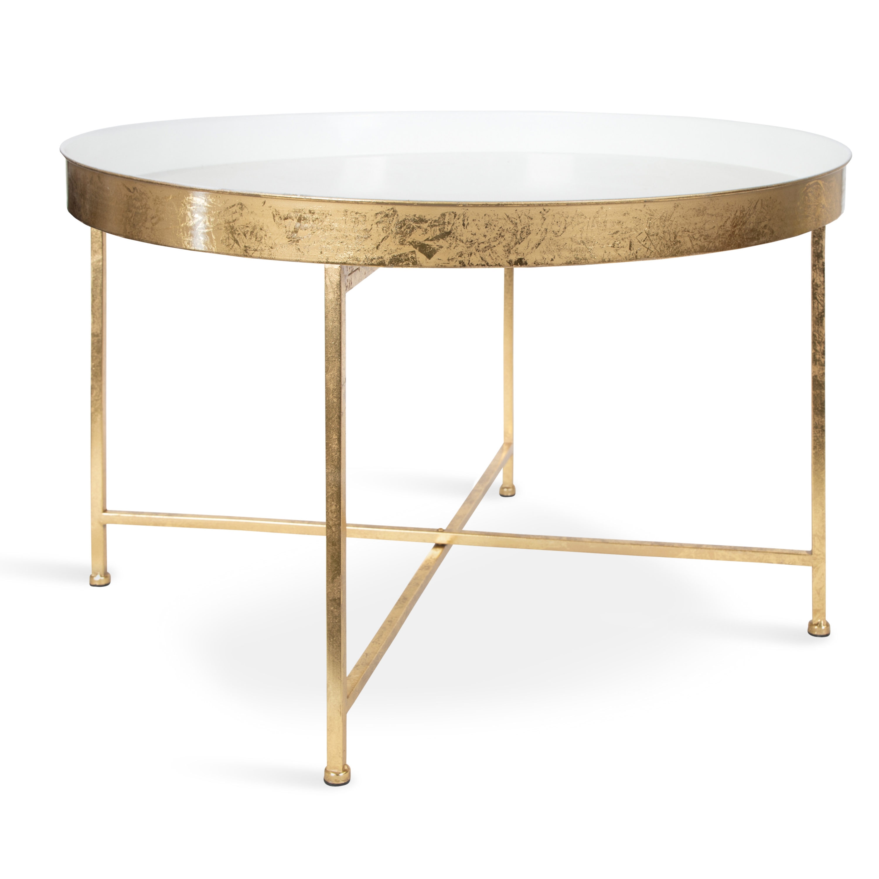 Kate and Laurel 217522 Celia White Metal Modern Coffee Table
